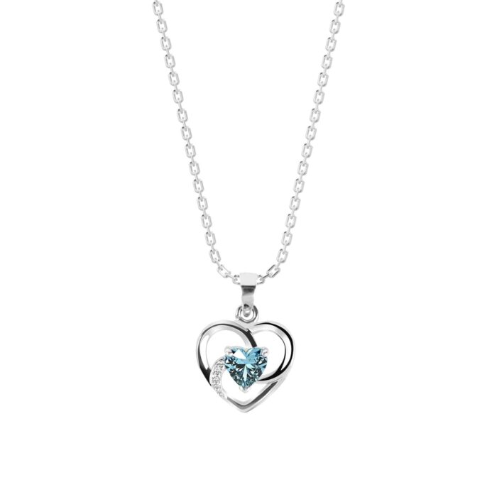 Clara Sterling Silver Heart Pendant Chain Necklace
