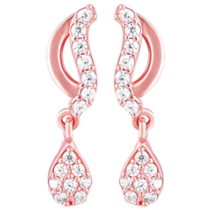 GIVA 925 Silver Rose Gold Wavecrest Earrings for Women