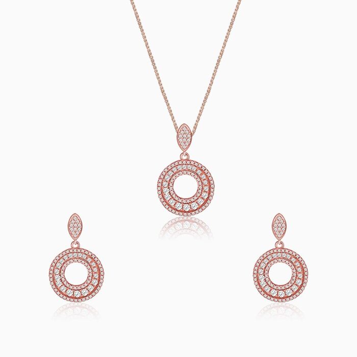 GIVA Classic Rose Gold Set With Earrings for Women