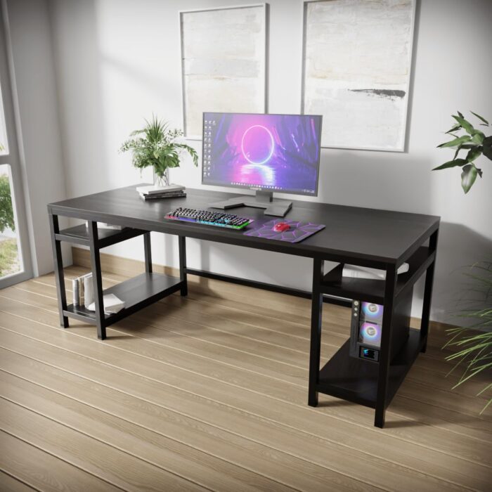 Riyan Luxiwood® Edward Computer Table in Engineering Wood for Home & Office (Brown)