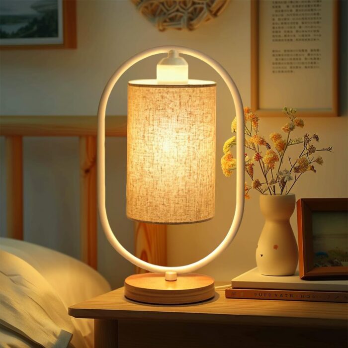 Decor & More – Bedside Table Lamp for Living Rooms, LED ( White )