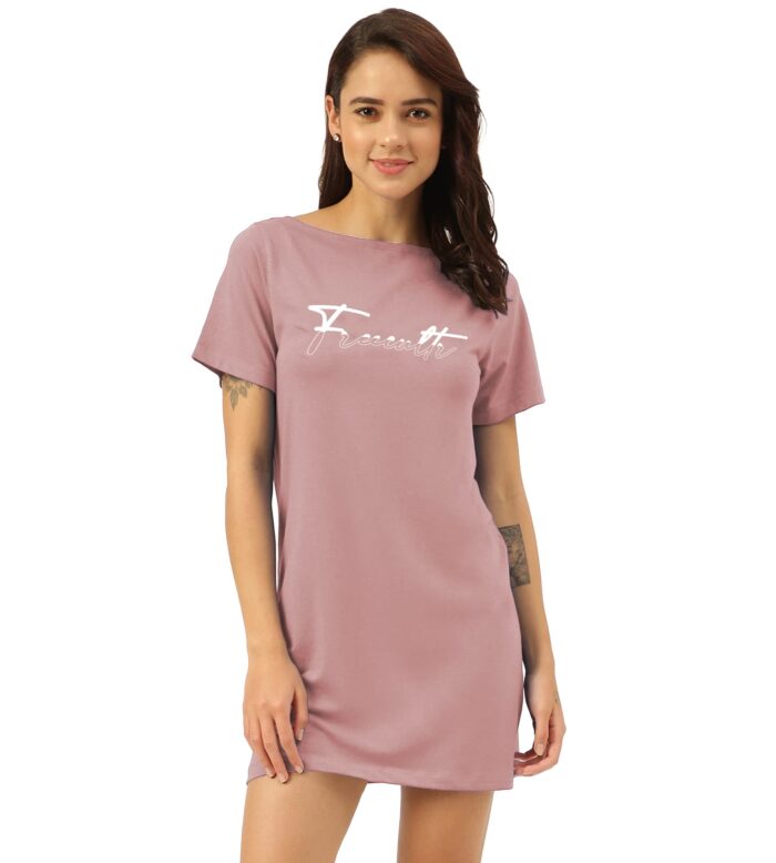 Women’s Cotton Knee Length T-Shirt – Size S Pack of 1-Cuban Peach