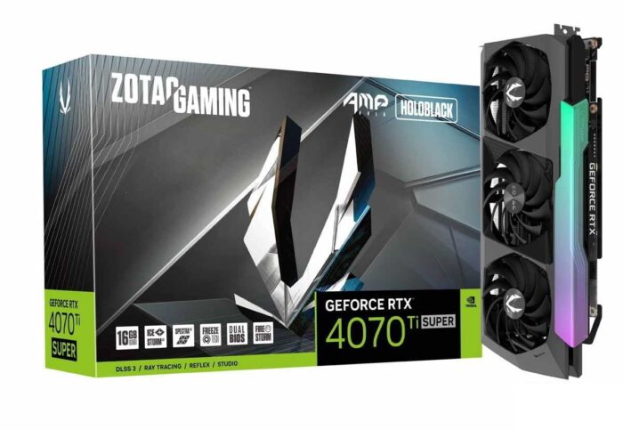 ZOTAC Gaming GeForce RTX 4070 Ti Super AMP Holo 16 GB GDDR6X Graphics Card | 5 Years (3 + 2 Years Extended Warranty)