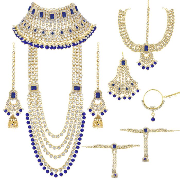 Peora Ethnic Indian Traditional Kundan Dulhan Bridal Jewellery Set