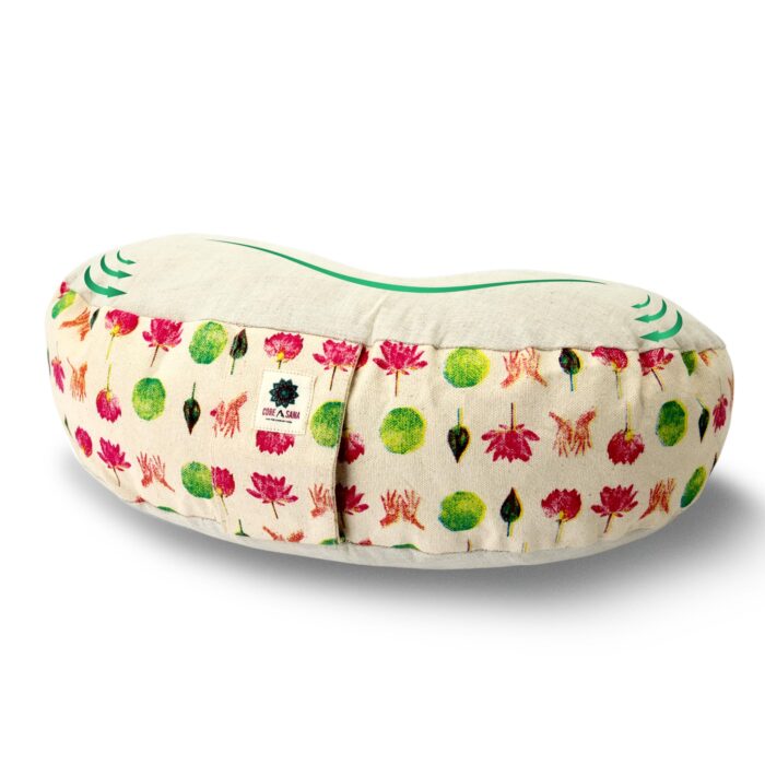 Core Asana Half Moon Meditation Cushion (Fuchsia Lotus)