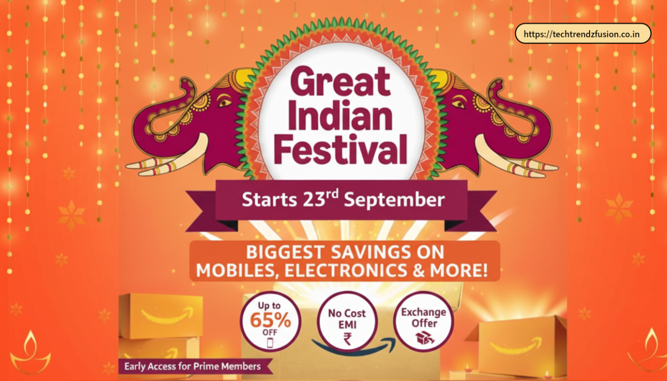 Amazon Great Indian Festival Sale 2025 live offers on mobiles, laptops, tablets, headphones, and more