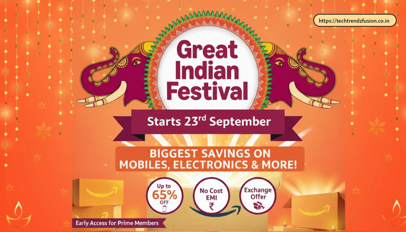 Amazon Great Indian Festival Sale 2025 live offers on mobiles, laptops, tablets, headphones, and more